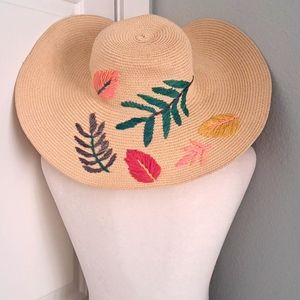 Merona Floral Embroidered Floppy Sun Hat